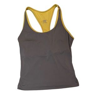 Icon TMG Gray and Yellow Tank Top with built-in sports bra